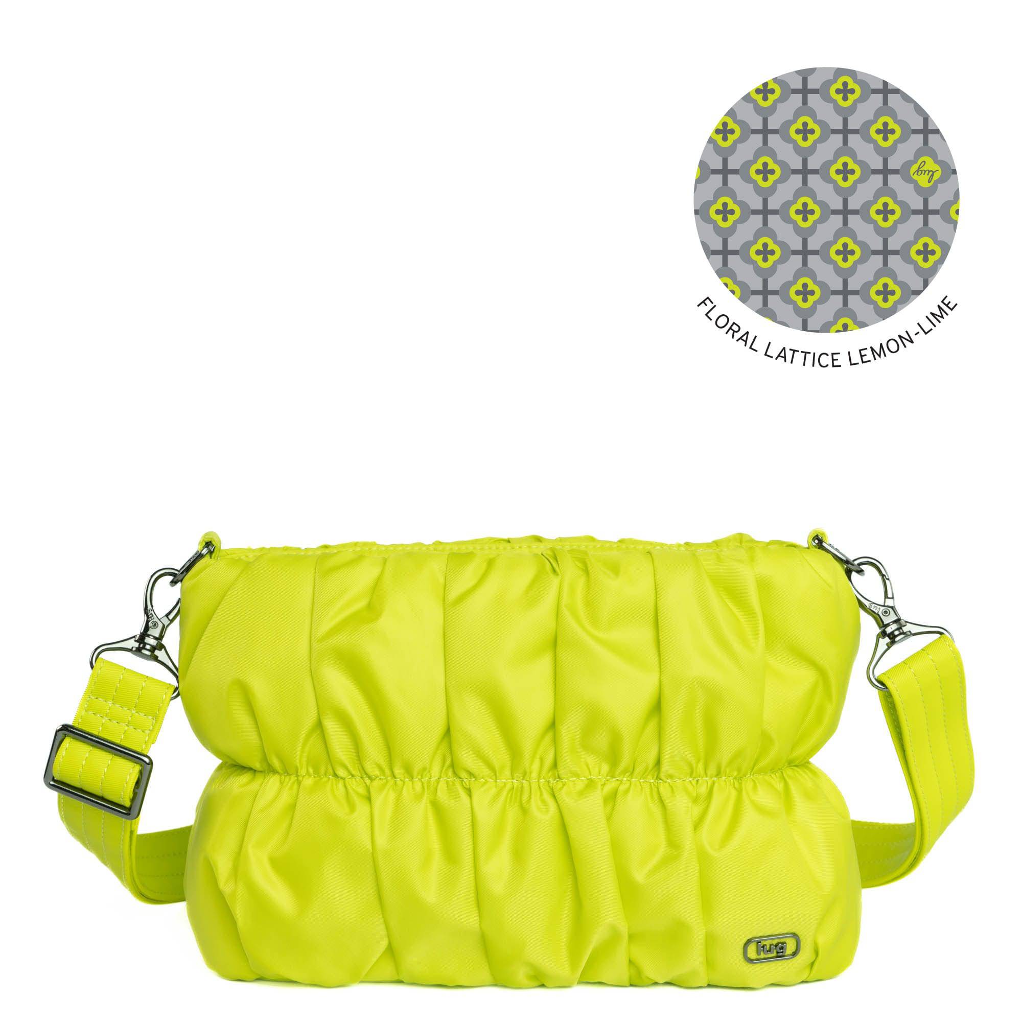 Flounce Ruched Crossbody Bag - LEMON LIME - Flounce_LemonLime